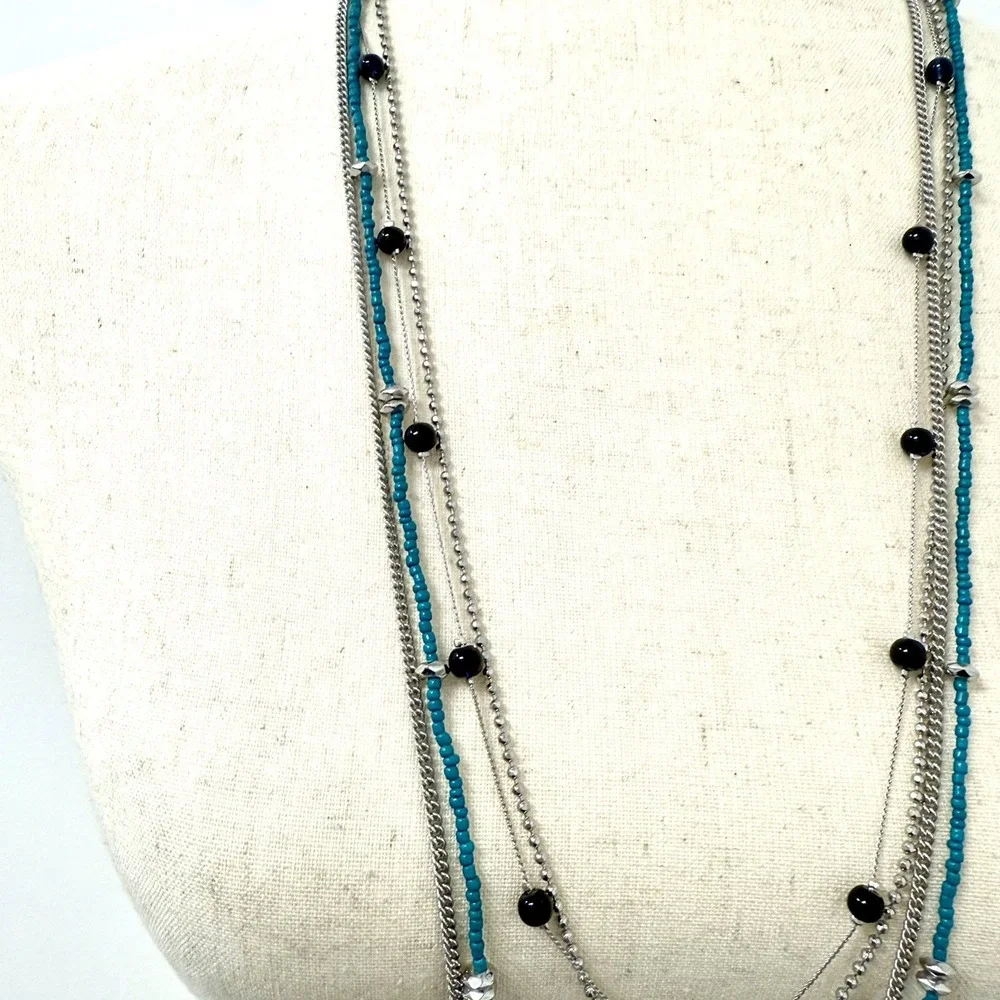 Lia Sophia Set of 2 Detachable Necklaces w/Infinite Clasp Silver Tone NWT